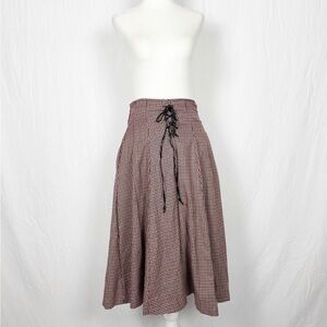 With Love Alice’s Pig Plaid Midi Skirt